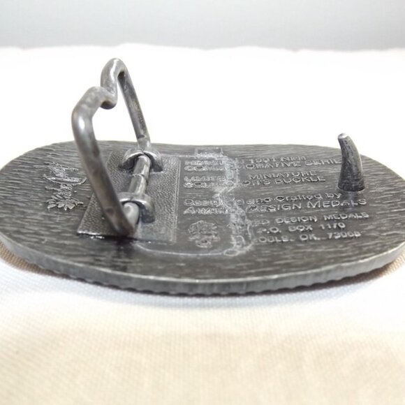 1991 Hesston National Finals Rodeo Miniature Commemorative Series Belt Buckle - Picture 4 of 9